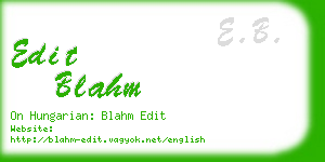 edit blahm business card